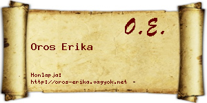 Oros Erika névjegykártya